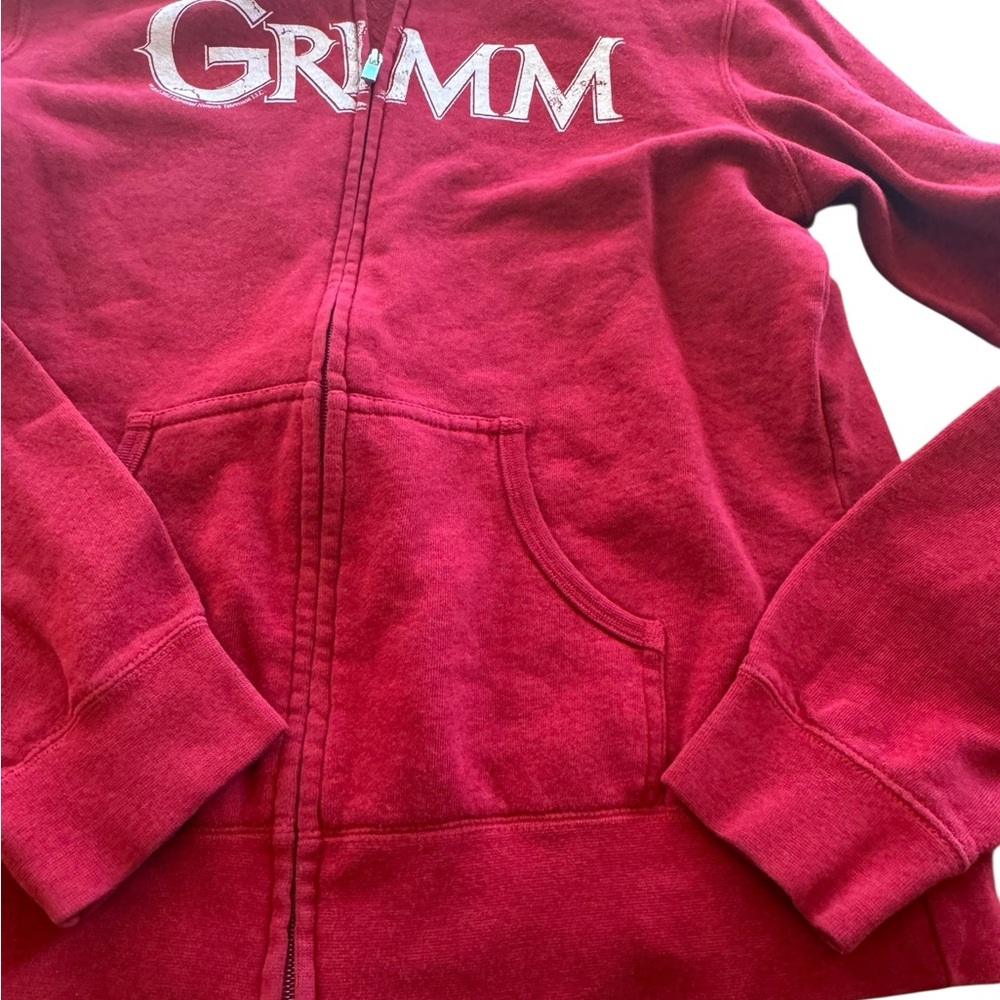 Red “Grimm”‎ Zip-Up Hoodie – Kids Size (Unisex) - Picture 3 of 5